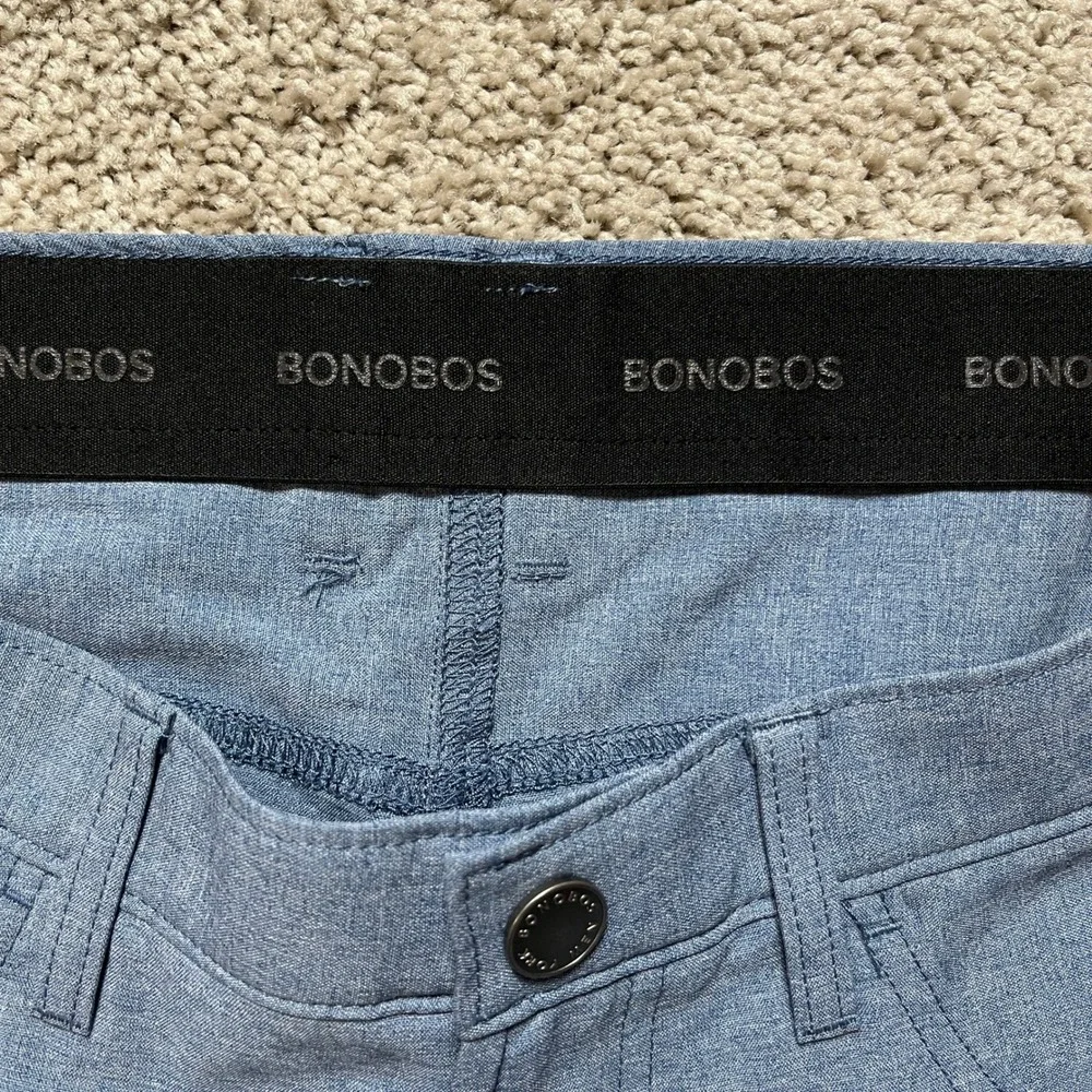 Bonobos Golf Pants Men 34x32 Blue Slim Fit Heathered Stretch Waistband 5-Pocket